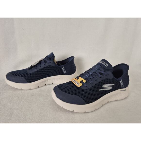 Women's Skechers Go Walk Flex Grand Entry Navy/White Size 8D Wide Washable Shoes - Picture 3 of 8